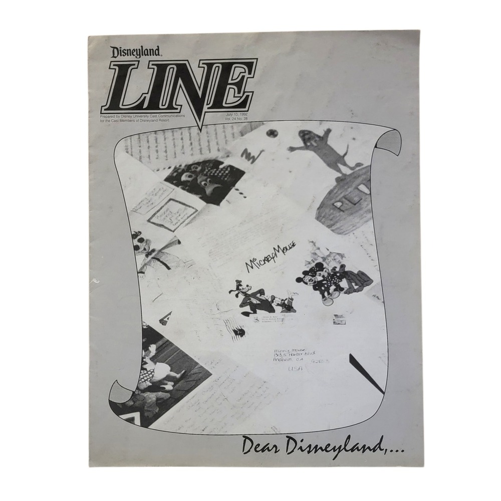 VTG 90s Disneyland Line Cast Member Newsletter July 1992 Toon Town Opening‎